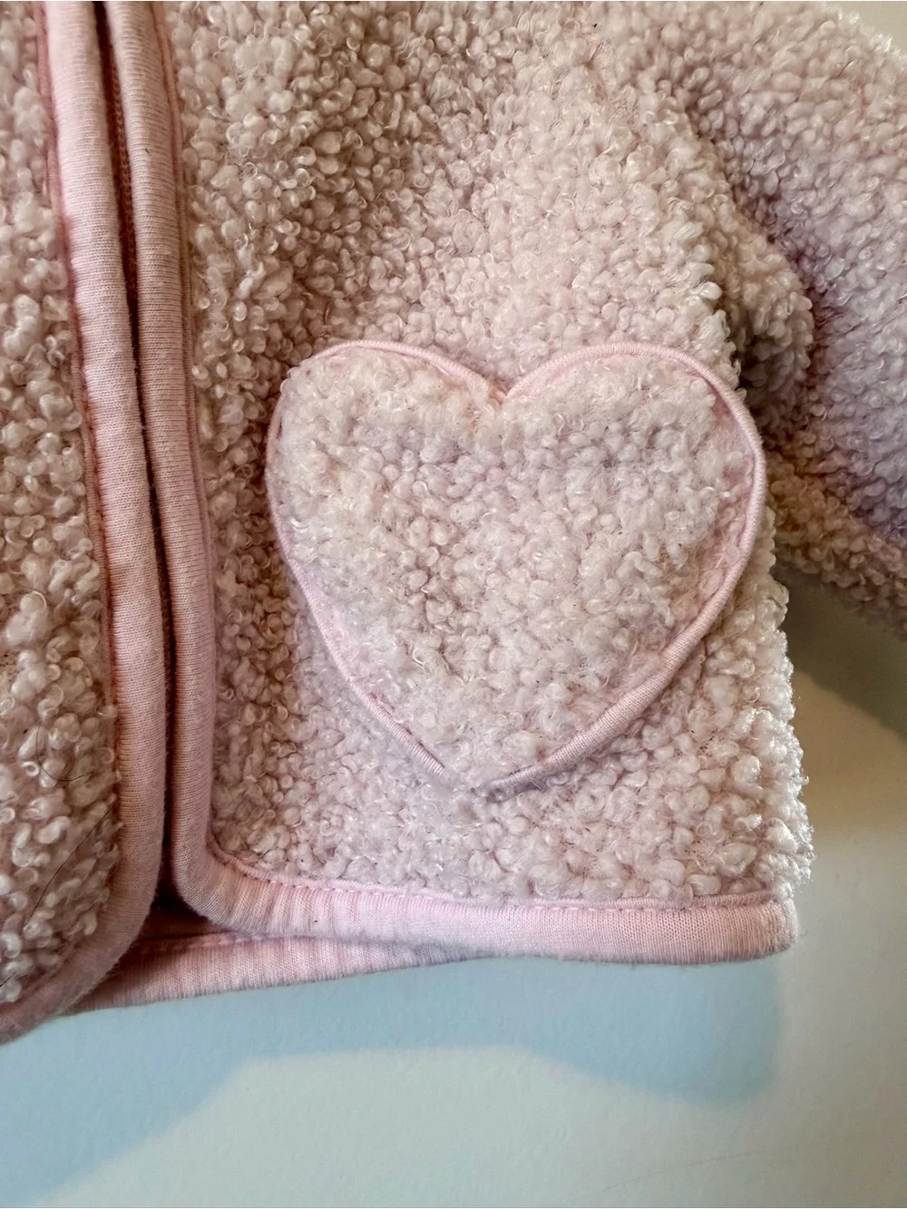 cloud island Light Pink Sherpa Newborn Jacket